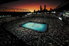Tennis action at the Australian Open 